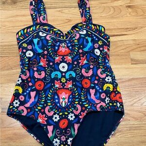 Boden Women's One Piece - Navy with Multicolor Floral